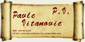 Pavle Vitanović vizit kartica